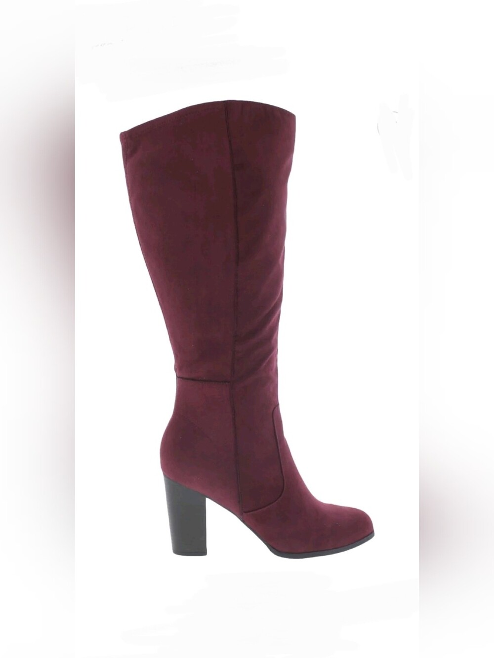 NIB Style & Co Addyy Faux Suede Knee High Boots Wine 5.5 M